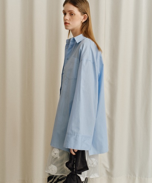 yae（ヤエ）の「Wide sleeve shirts／ワイドスリーブシャツ（シャツ/ブラウス・レディース・ライトブルー/ホワイト・FREE）」の6枚目の写真