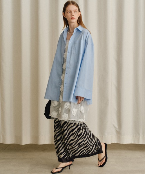 yae（ヤエ）の「Wide sleeve shirts／ワイドスリーブシャツ（シャツ/ブラウス・レディース・ライトブルー/ホワイト・FREE）」の14枚目の写真
