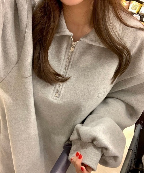 Mela(メラ)の「ハーフジップスウェットワンピース(ワンピース・レディース・ブラック/グレー・FREE)」の22枚目の写真