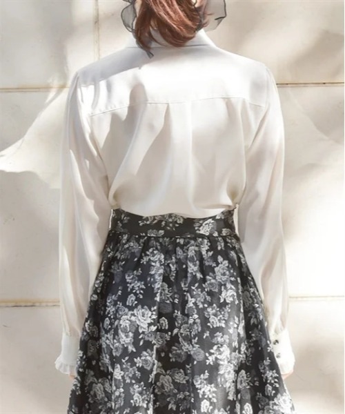 axes femme（アクシーズファム）の「ジャカードリボン付ブラウス（シャツ/ブラウス・レディース・ピンク/ネイビー/キナリ・FREE）」の5枚目の写真