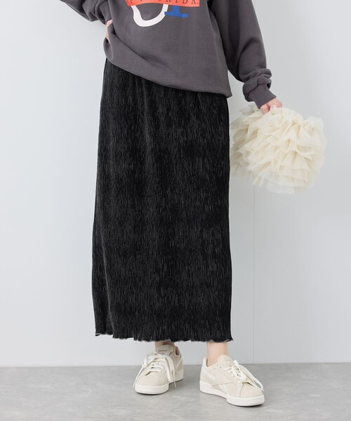 ROPE' PICNIC(ロペピクニック)の「ベロアプリーツタイトロングスカート(スカート・レディース・ブラック/ホワイト系その他5・38)」の2枚目の写真