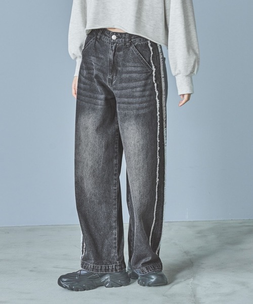 ヒッコリーフリンジデニムさゆり染め ヒッコリーフリンジデニムさゆり染め フリンジデニム さゆり染め