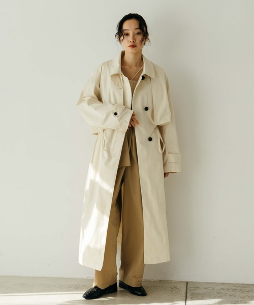 Lui's（ルイス）の「マルチWAYコート（トレンチコート・レディース・グレー/オフホワイト・FREE）」の2枚目の写真