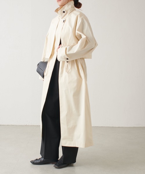 Lui's（ルイス）の「マルチWAYコート（トレンチコート・レディース・グレー/オフホワイト・FREE）」の4枚目の写真