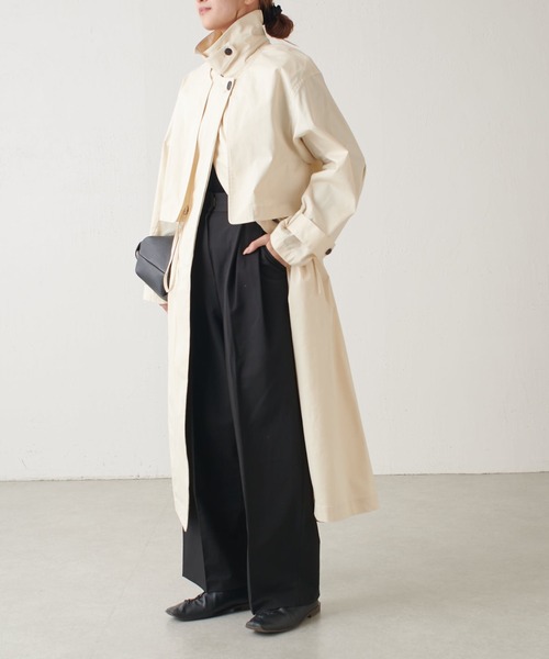 Lui's（ルイス）の「マルチWAYコート（トレンチコート・レディース・グレー/オフホワイト・FREE）」の7枚目の写真