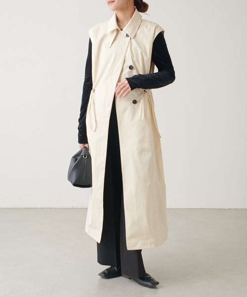Lui's（ルイス）の「マルチWAYコート（トレンチコート・レディース・グレー/オフホワイト・FREE）」の9枚目の写真