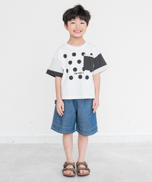RAGMART（ラグマート）の「モノトーン切り替えTシャツ（Tシャツ/カットソー・キッズ・ブラック×ホワイト/オフホワイト・90cm/95cm/80ｃｍ）」の3枚目の写真