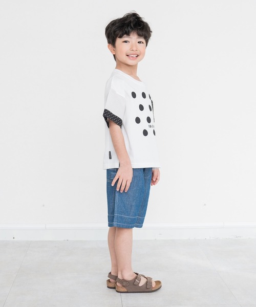 RAGMART（ラグマート）の「モノトーン切り替えTシャツ（Tシャツ/カットソー・キッズ・ブラック×ホワイト/オフホワイト・90cm/95cm/80ｃｍ）」の4枚目の写真
