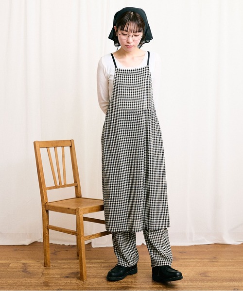 fig Ｌondon（フィグロンドン）の「●silhouette one piece（ワンピース・レディース・チェック/ブラック・FREE）」の3枚目の写真