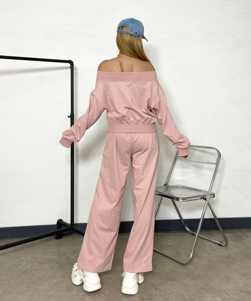 non-hedge（ノンヘッジ）の「オフショルトップスパンツセットアップ（セットアップ・レディース・ピンク/グレー/ブラック/ブルー/オートミール・FREE）」の19枚目の写真