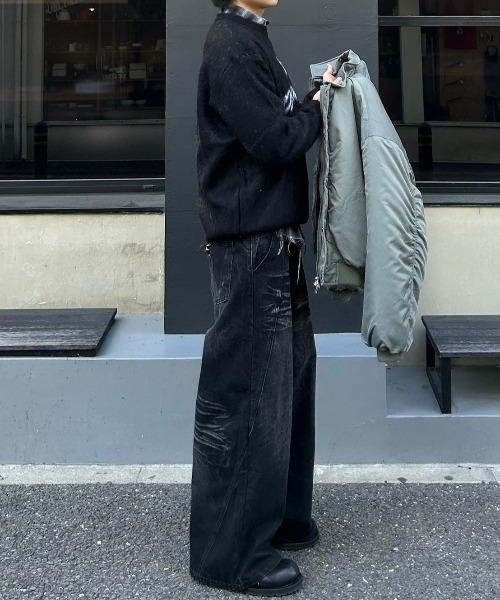 デニム・ジーパン HUECLOSET stitch denim Pants デニム 新感覚 多重ステッチ[品番：HHHW0001885]｜HUG.U