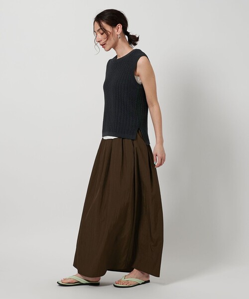 BEAUTY&YOUTH UNITED ARROWS（ビューティーアンドユースユナイテッドアローズ）の「ジャガードノースリーブニット -ウォッシャブル-（ニット/セーター・レディース・その他1/ブラック/オフホワイト・FREE）」の6枚目の写真