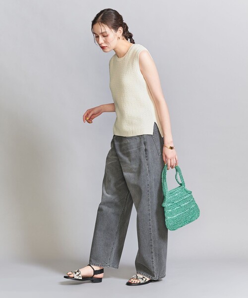 BEAUTY&YOUTH UNITED ARROWS（ビューティーアンドユースユナイテッドアローズ）の「ジャガードノースリーブニット -ウォッシャブル-（ニット/セーター・レディース・その他1/ブラック/オフホワイト・FREE）」の12枚目の写真