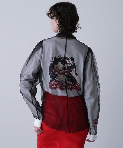 ROSE BUD（ローズバッド）の「チュールボウタイトップス（シャツ/ブラウス・レディース・ホワイト/ブラック/ピンク・ONE SIZE）」の17枚目の写真