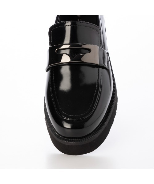 セール】【レイン対応】厚底メタルモチーフローファー（ローファー