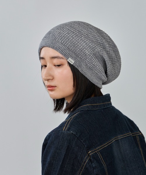 OVERRIDE(オーバーライド)の「OVERRIDE KNIT BASIC BEANIE SG / オーバーライド(ニットキャップ/ビーニー・レディース・ブラック/グレー/ピンク/ネイビー・57~59cm)」の2枚目の写真