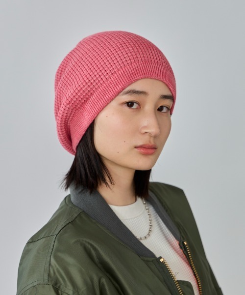 OVERRIDE(オーバーライド)の「OVERRIDE KNIT BASIC BEANIE SG / オーバーライド(ニットキャップ/ビーニー・レディース・ブラック/グレー/ピンク/ネイビー・57~59cm)」の4枚目の写真