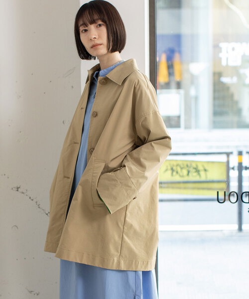 POU DOU DOU（プードゥドゥ）の「ステンカラーミドルコート（ステンカラーコート・レディース・ベージュ/ライトブルー/カーキ・M）」の7枚目の写真