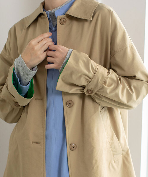 POU DOU DOU（プードゥドゥ）の「ステンカラーミドルコート（ステンカラーコート・レディース・ベージュ/ライトブルー/カーキ・M）」の15枚目の写真