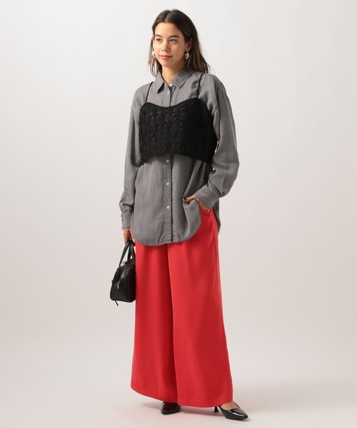 BAYFLOW（ベイフロー）の「[後ろのリボンで調節可能]レースキャミビスチェ（キャミソール・レディース・ブラック/オフホワイト・FREE）」の12枚目の写真