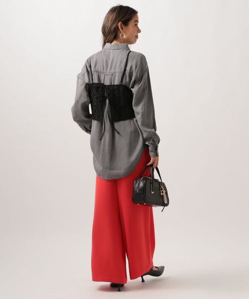 BAYFLOW（ベイフロー）の「[後ろのリボンで調節可能]レースキャミビスチェ（キャミソール・レディース・ブラック/オフホワイト・FREE）」の13枚目の写真