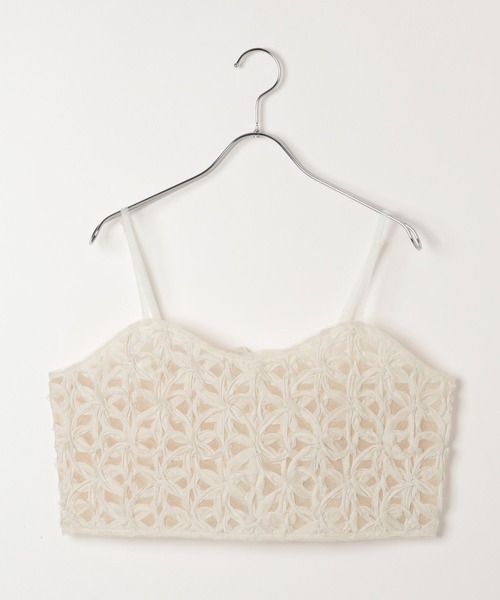 BAYFLOW（ベイフロー）の「[後ろのリボンで調節可能]レースキャミビスチェ（キャミソール・レディース・ブラック/オフホワイト・FREE）」の22枚目の写真