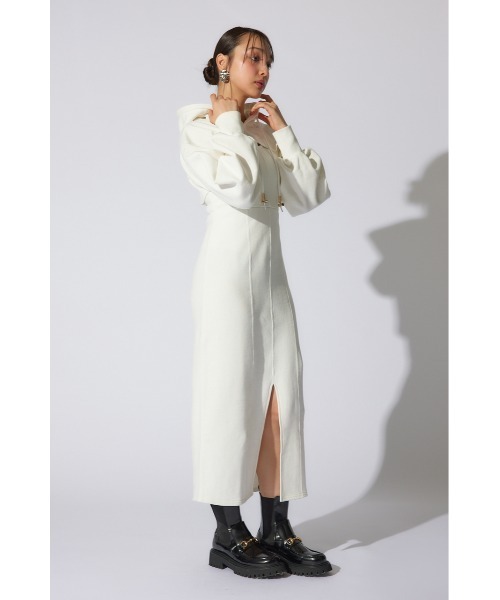 rienda(リエンダ)の「レイヤードパーカーワンピース 春服 夏服 スウェット(ワンピース・レディース・ブラック/ホワイト/ピンク・SMALL/MEDIUM)」の14枚目の写真