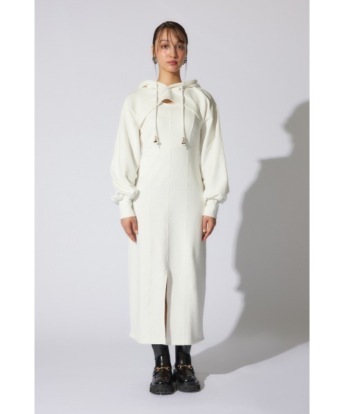 rienda(リエンダ)の「レイヤードパーカーワンピース 春服 夏服 スウェット(ワンピース・レディース・ブラック/ホワイト/ピンク・SMALL/MEDIUM)」の20枚目の写真