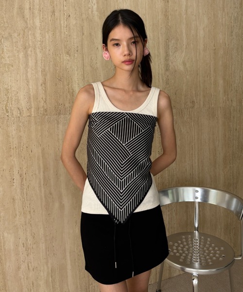 FUULLY STUDIO（フーリィーステューディオ）の「テレコベーシックカラータンク（タンクトップ・レディース・ピンク/ブラック/アイボリー/チャコールグレー・FREE）」の15枚目の写真