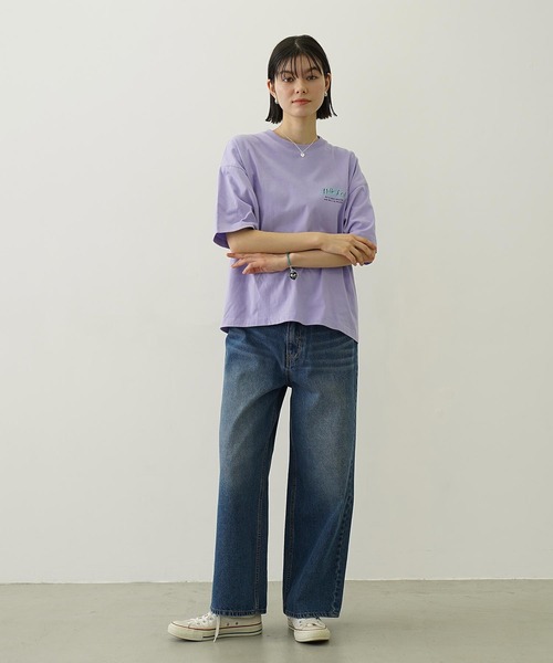 MILKFED.（ミルクフェド）の「COOPER HEART WIDE DENIM PANTS（デニムパンツ・レディース・ライトインディゴブルー/ブラック・S/M）」の4枚目の写真