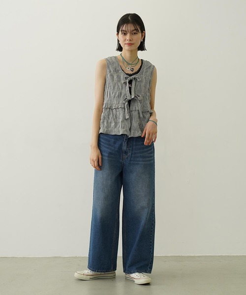 MILKFED.（ミルクフェド）の「COOPER HEART WIDE DENIM PANTS（デニム