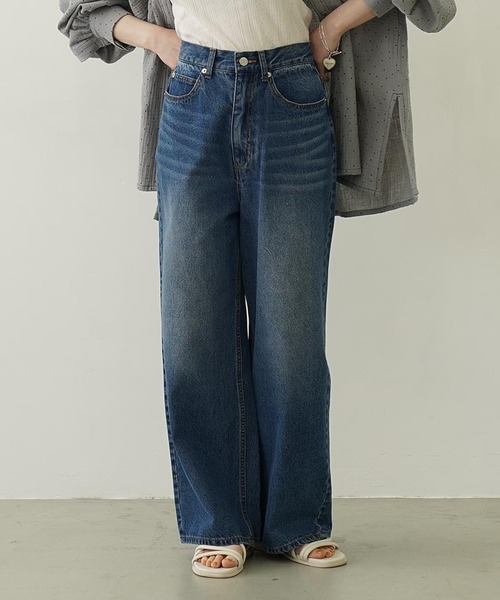 MILKFED.（ミルクフェド）の「COOPER HEART WIDE DENIM PANTS（デニムパンツ・レディース・ライトインディゴブルー/ブラック・S/M）」の11枚目の写真