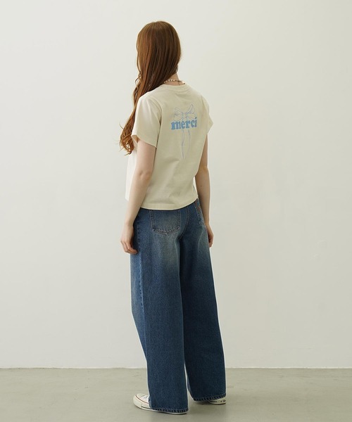 MILKFED.（ミルクフェド）の「COOPER HEART WIDE DENIM PANTS（デニムパンツ・レディース・ライトインディゴブルー/ブラック・S/M）」の20枚目の写真