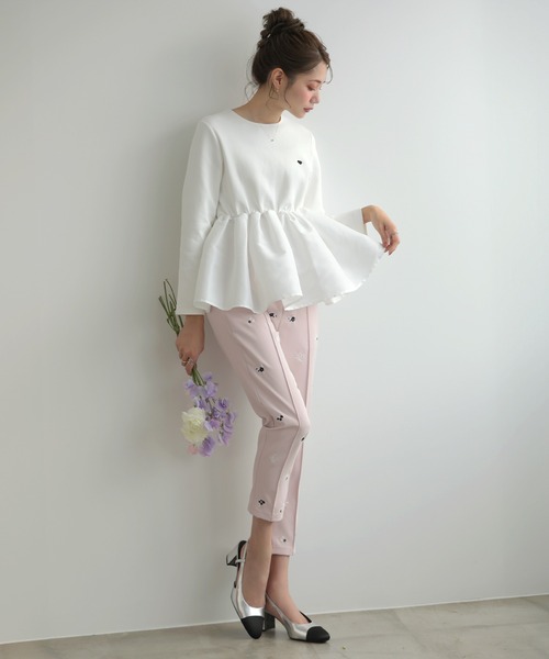 MERAKI（メラキ）の「フラワー刺繍パンツ（その他パンツ・レディース・ホワイト/ピンク/イエロー/ブルー・S/M/L）」の18枚目の写真