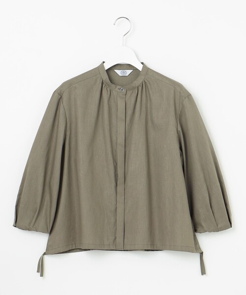 J.PRESS Ladies(J.プレス レディス)の「【洗える・接触冷感・吸水速乾】麻SOLID バンドカラー シャツ ブラウス(シャツ/ブラウス・レディース・イエロー系/カーキ系/ライトグレー系/ホワイト系・XS)」の14枚目の写真