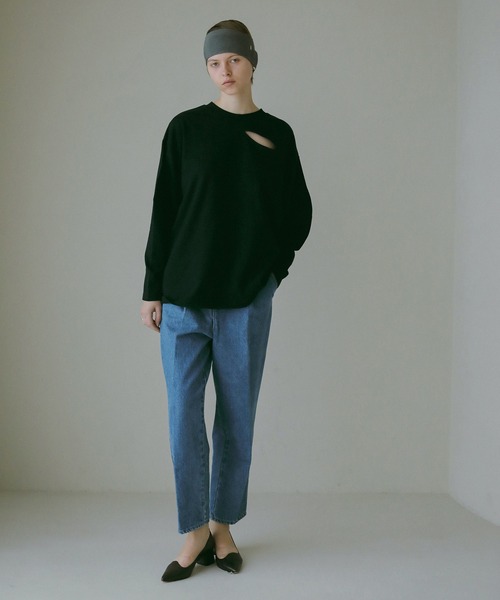 tシャツ MANOF SLIT LONG TEE レディース MANOF - SLIT LONG TEE WHITE - スリット ロングスリーブ