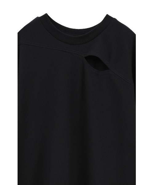 MANOF　シースルーレイヤードトップス　黒　マノフ　カットソー　Tシャツ MANOF マノフ “”SHEER NECK CUT TOPS シアーネックカット
