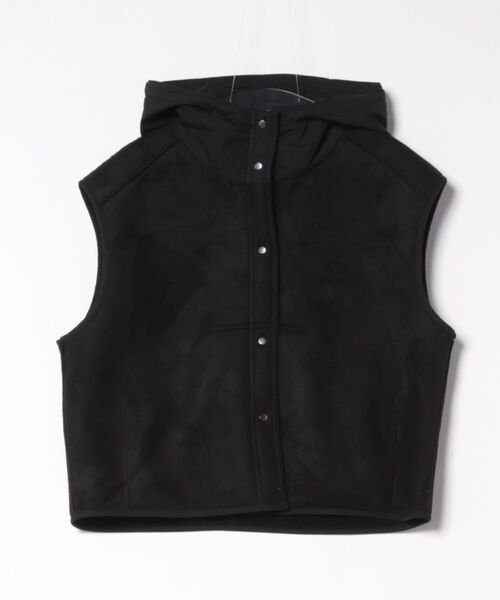 DAY AND GRADE ボアフードベスト 黒 ブラック フーディーフェイク