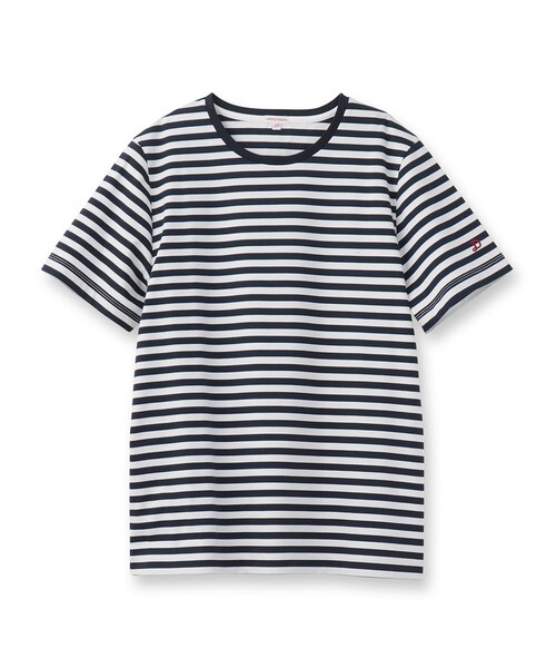 DRESSTERIOR（ドレステリア）の「【接触冷感/抗菌防臭/消臭】アイスクリアコットンボーダーTシャツ（Tシャツ/カットソー・レディース・ネイビー系2・34/36/38）」の3枚目の写真