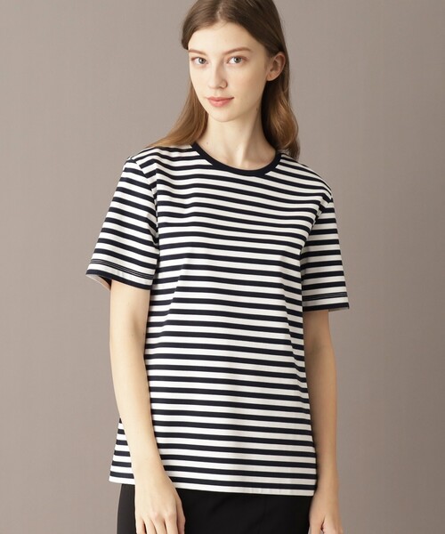 DRESSTERIOR（ドレステリア）の「【接触冷感/抗菌防臭/消臭】アイスクリアコットンボーダーTシャツ（Tシャツ/カットソー・レディース・ネイビー系2・34/36/38）」の4枚目の写真