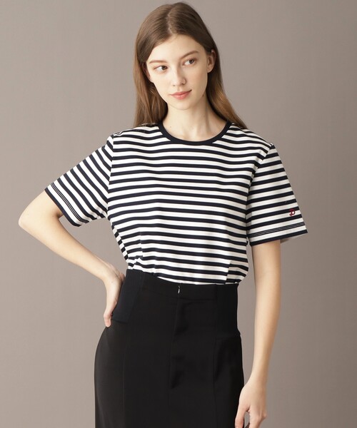 DRESSTERIOR（ドレステリア）の「【接触冷感/抗菌防臭/消臭】アイスクリアコットンボーダーTシャツ（Tシャツ/カットソー・レディース・ネイビー系2・34/36/38）」の10枚目の写真