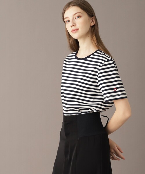 DRESSTERIOR（ドレステリア）の「【接触冷感/抗菌防臭/消臭】アイスクリアコットンボーダーTシャツ（Tシャツ/カットソー・レディース・ネイビー系2・34/36/38）」の11枚目の写真
