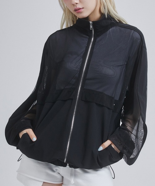 ENVYM（アンビー）の「メッシュドッキングブルゾン（ブルゾン・レディース・ホワイト/ブラック・FREE）」の2枚目の写真