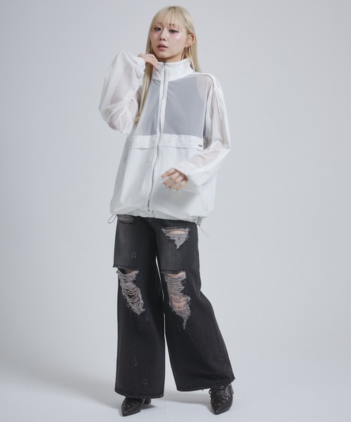 ENVYM（アンビー）の「メッシュドッキングブルゾン（ブルゾン・レディース・ホワイト/ブラック・FREE）」の21枚目の写真