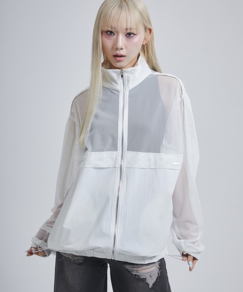 ENVYM（アンビー）の「メッシュドッキングブルゾン（ブルゾン・レディース・ホワイト/ブラック・FREE）」の5枚目の写真