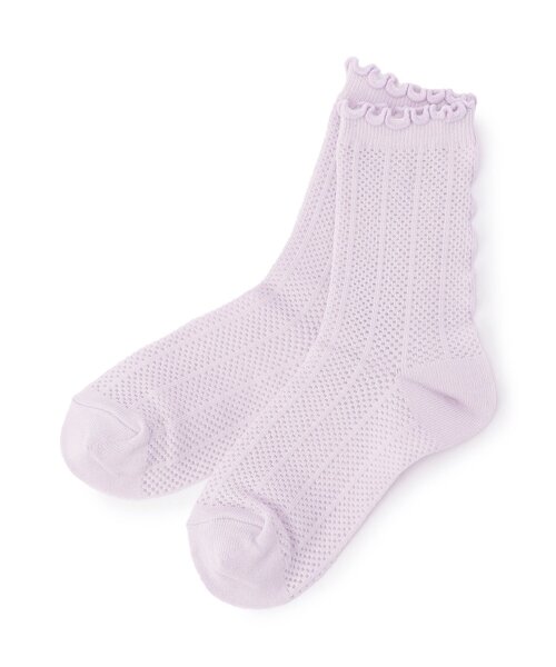 Ampersand（アンパサンド）の「メッシュメローソックス（ソックス/靴下・キッズ・アイボリー/ラベンダー/チャコール・12/15 /18/21）」の3枚目の写真