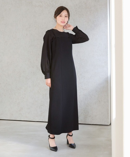 Andemiu(アンデミュウ)の「【セットアップ対応/コーデ完成】2Pブラウス×キャミワンピース325740(ワンピース・レディース・キャメル/ベージュ/ブラック・FREE)」の12枚目の写真