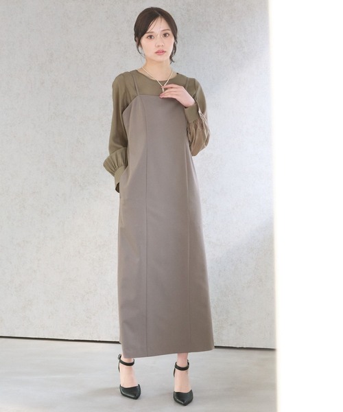 Andemiu(アンデミュウ)の「【セットアップ対応/コーデ完成】2Pブラウス×キャミワンピース325740(ワンピース・レディース・キャメル/ベージュ/ブラック・FREE)」の19枚目の写真