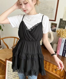 moment+（モーメントプラス）の「レースフリルキャミミニワンピース（ワンピース・レディース）」