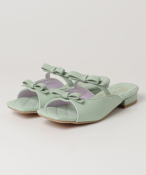 YOSUKE（ヨースケ）の「@@ヨースケYOSUKE ウィメンズダブルリボンキルティングパディングインソールサンダル2820039（サンダル・レディース・ミント/アイボリー/ラベンダー/ブラック・LL/M/L/S）」の3枚目の写真